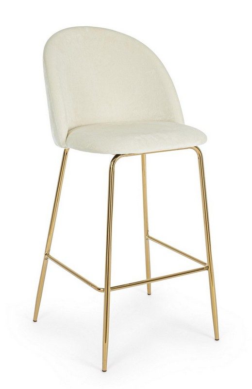 0734304 sgabello bar carry velluto bianco 1648434527