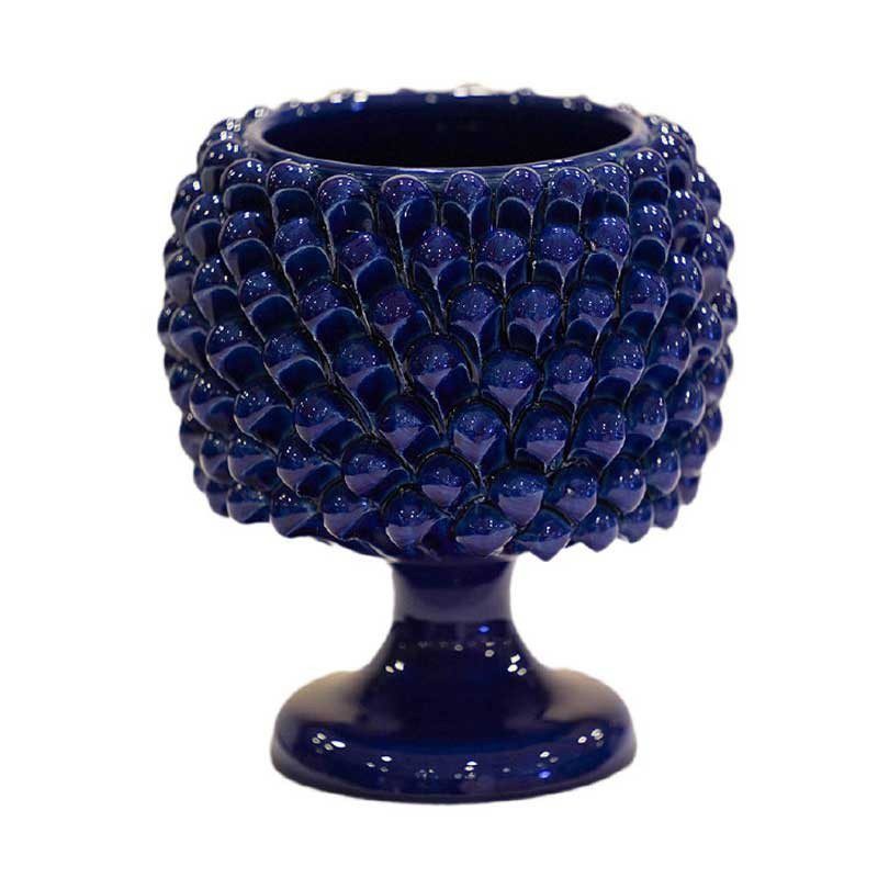 vaso cachepot blu lucido piede binaco blu